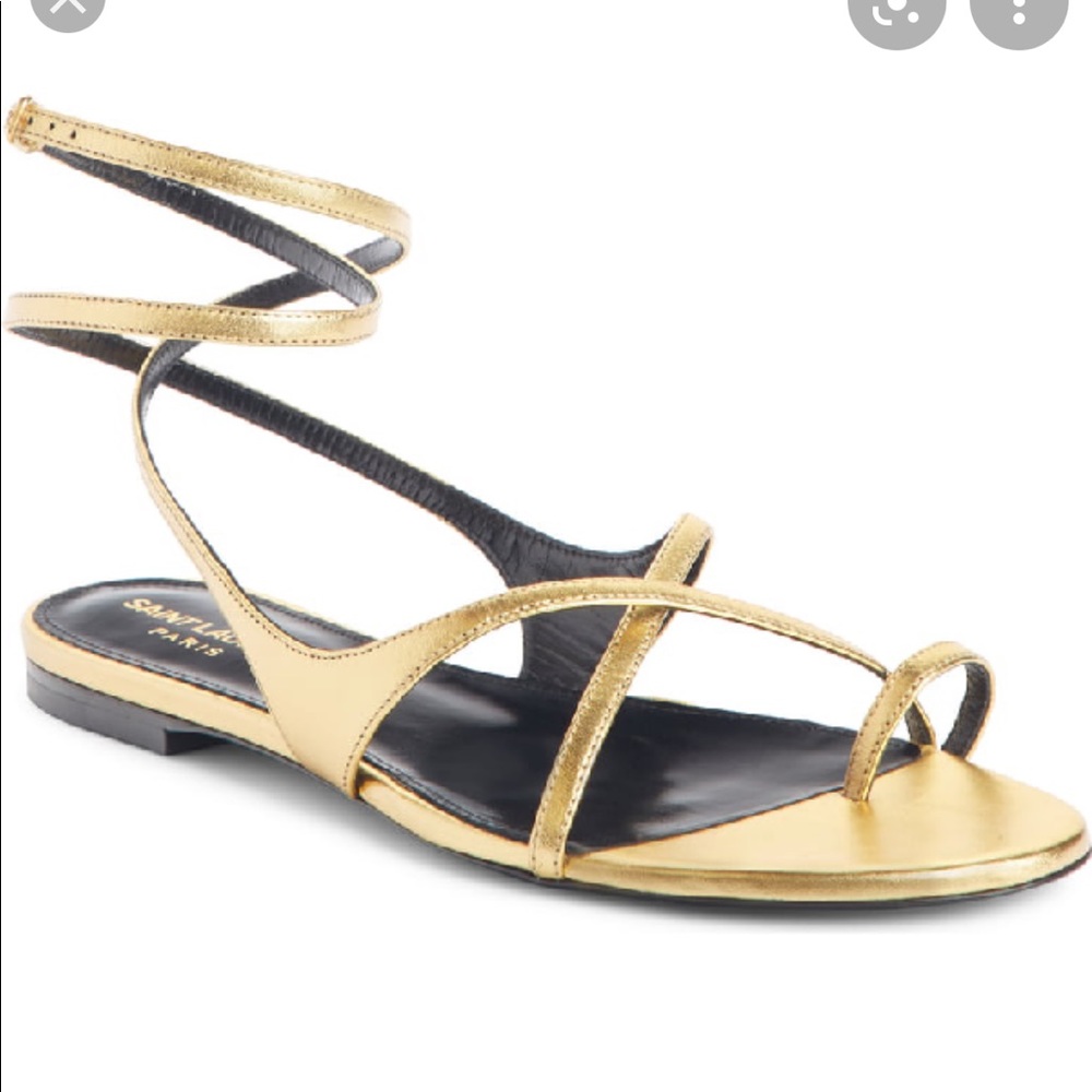 Saint Laurent Gold GIA OPEN SANDALS